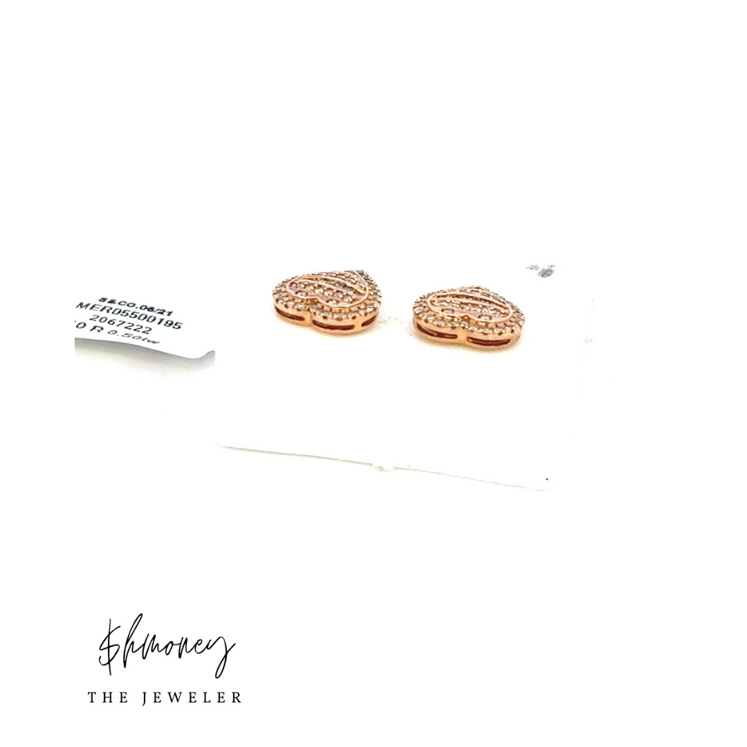 BAGUETTE HEART EARRING - $hmoney The Jeweler