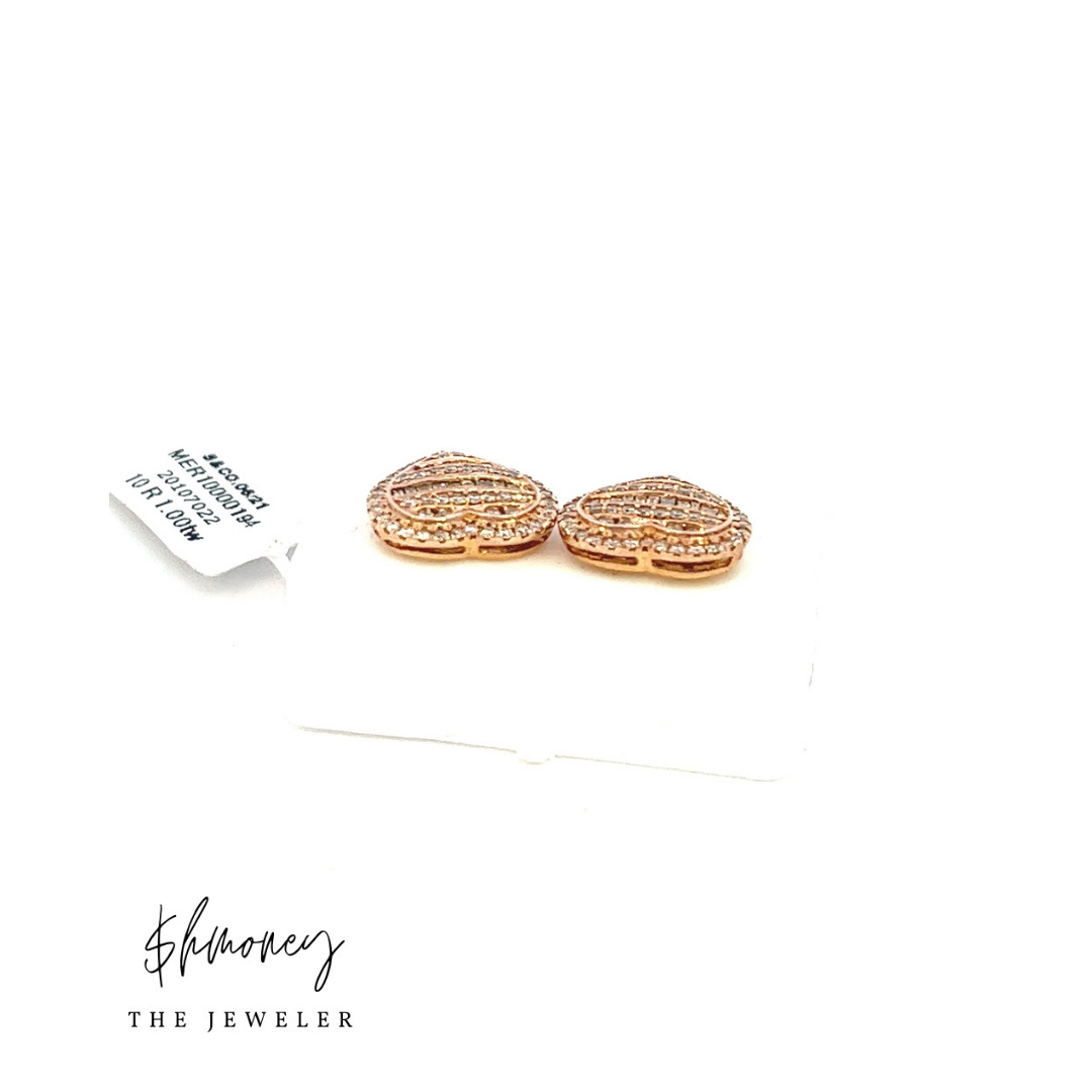 BAGUETTE HEART EARRING - $hmoney The Jeweler