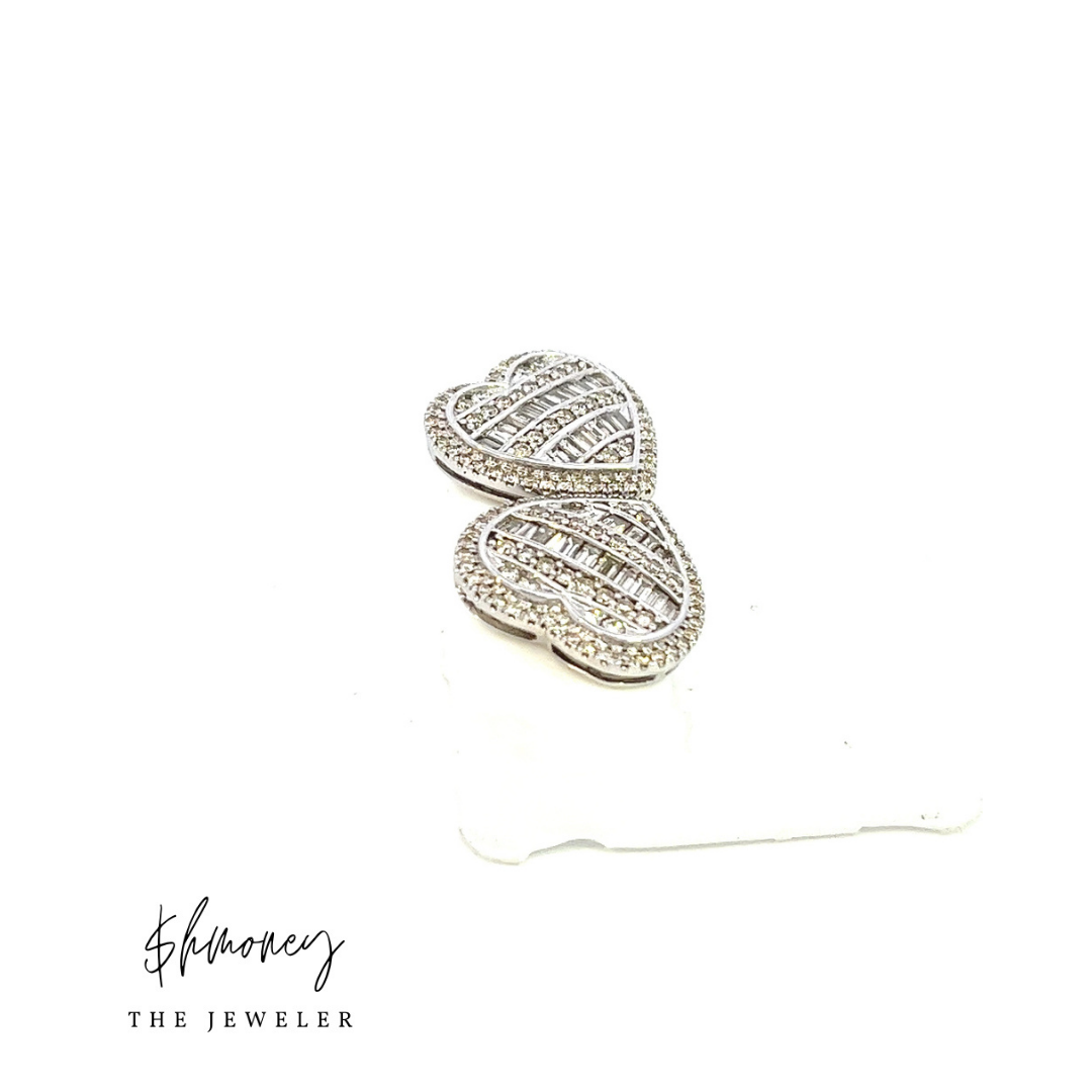BAGUETTE HEART EARRING - $hmoney The Jeweler